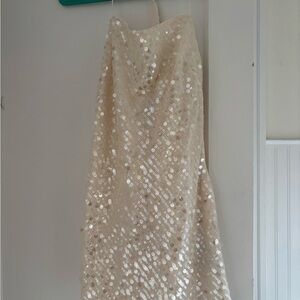 Abercrombie & Fitch Sequin Mini Dress in Cream